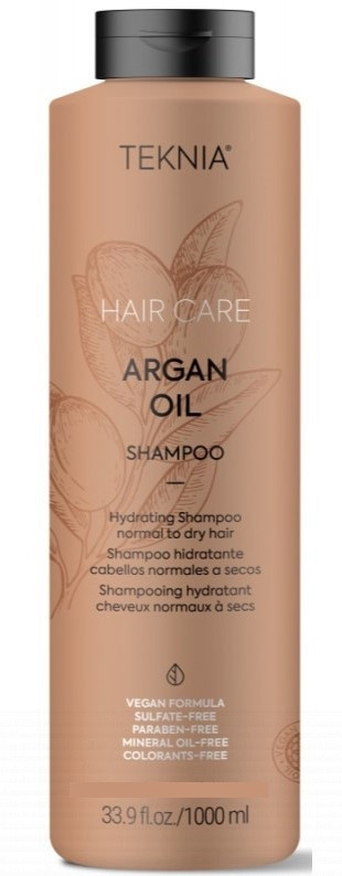 Увлажняющий шампунь для сухих и нормальных волос LAKME Teknia Argan Oil Sulfate-free Shampoo 1000 мл - фото 1 - id-p1569729975