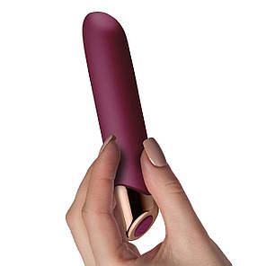 Мощный вибратор Rocks Off Chaiamo Burgundy, soft-touch силикон, до 3-х часов работы, LED подсветка | Knopka, фото 2