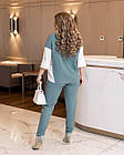 Жіночий костюм двійка 1818 (50-52,54-56,58-60) кольори: мокко, джинс, фісташка, чорний) СП, фото 7