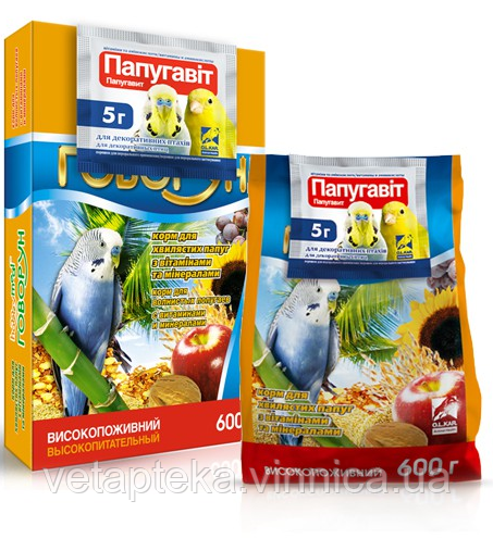 Корм Хоббі Міл Говорун для хвилястих папуг (пакет), 600г, фото 1