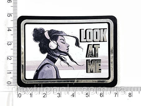 Нашивка Дівчина в навушниках Look at me 70х50 мм, фото 2