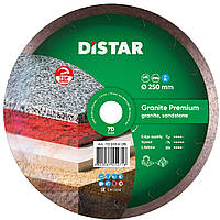 Круг алмазний Distar 1A1R Granite Premium 250 мм суцільний відрізний диск по граніту та керамограніту, Дістар