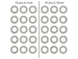 Комплект металевих шайб 0,1mm & 0,15mm - 30 шт. [SLONG AIRSOFT] (для страйкболу)