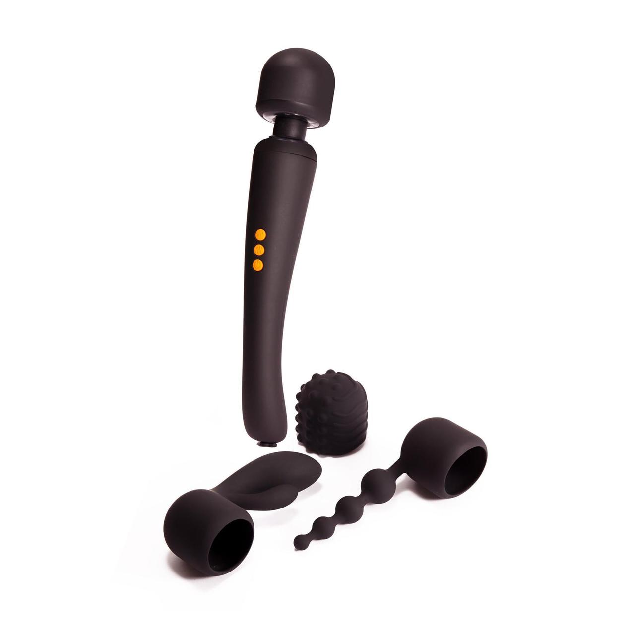 Вібромасажер з трьома насадками Pornhub Supercharge Wand Set, потужний   | Knopka