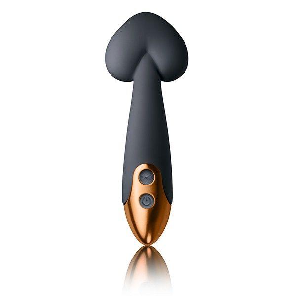 Вібромасажер Off Rocks LUV Wand Black у вигляді серця, LED підсвічування, водонепроникний, акумулятор   | Knopka