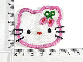 Нашивка Кітті/kitty рожевий 55х45 мм, фото 3