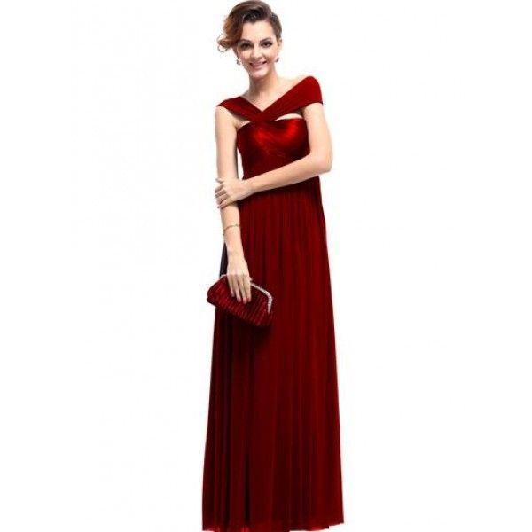 РОЗПРОДАЖ! Яскраво-червоне вечірнє довга сукня з відкритим плечем   | Knopka