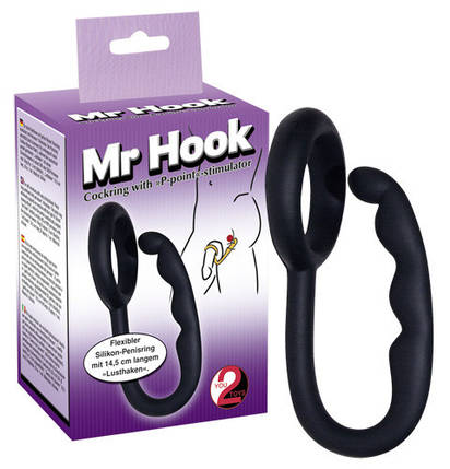 Кільце для пеніса з гаком MR. HOOK чорне | Puls69, фото 2