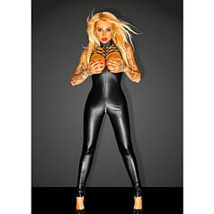 Black Super Springy Spandex-latex Catsuit   | Knopka