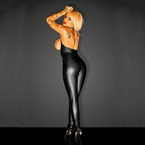 Black Super Springy Spandex-latex Catsuit | KNOPKA, фото 2