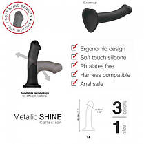 Насадка для страпона Strap-On-Me Mono Density Dildo M Blue, діам. 3,3 см, одношаровий силікон, гнучкий | Knopka, фото 6