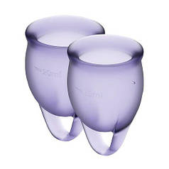 Набір менструальних чаш Satisfyer Feel Confident (lila), 15мл і 20мл, мішечок для зберігання | Puls69