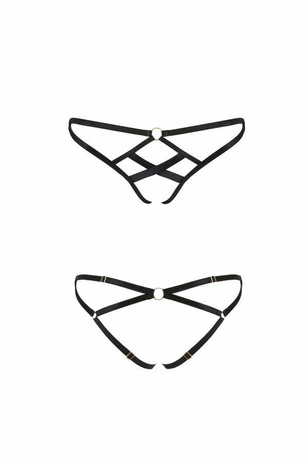 Трусики з стреп NICKY THONG black S/M - Passion Exclusive   | Knopka