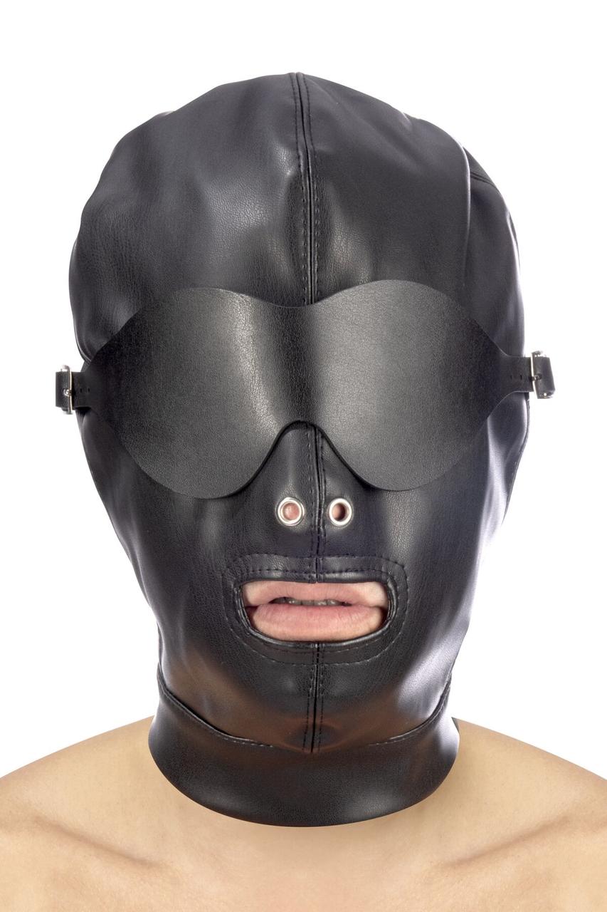 Капюшон для БДСМ зі знімною маскою Fetish Tentation BDSM in hood leatherette with removable mask   | Knopka