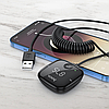 Автомобільний FM трансмітер Bluetooth MP3 HOCO E65 |BT5.0/TF/FM/AUX/Support 2 Phones| Чорний, фото 7