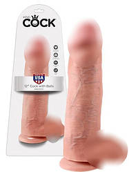 Фалоімітатор на присосці з мошонкою King Cock (30,5 см)   | Knopka