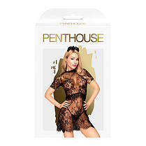 Комплект сукні з басками, прикрасою і стрингами Penthouse - Poison Cookie Black L/XL | Knopka, фото 4