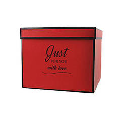 Подарункова коробка Just for you червона, M - 19,5 х19,5х16,5 см | Puls69