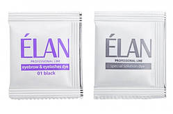 Міні набір для фарбування брів фарба + окисник Elan 01 Black