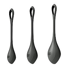 Набір йоні намистин Satisfyer Yoni Power 2 Black, діаметр 2-2,5-3см, вага 22-44-73гр   | Knopka