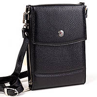 Женская маленькая сумка-кошелек на шею BUTUN 029-004-001 кожаная черная