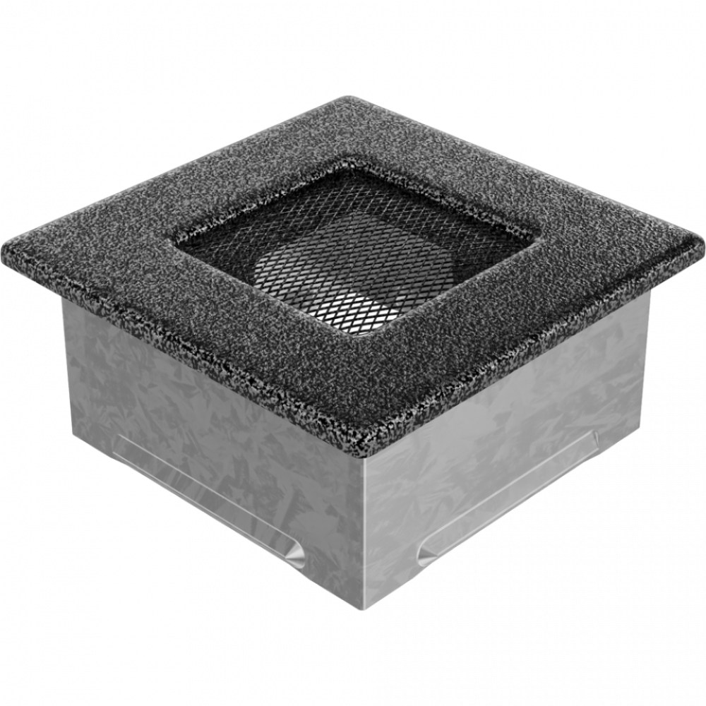 Вентиляційна решітка для каміна чорно-срібна 11х11, фото 1