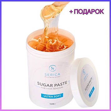Ультра м'яка цукрова паста для шугарінга депіляції Ultra soft Serica Оригінал 1400 г