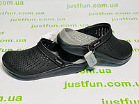 Crocs LiteRide Clog BlackWhite черные мужские кроксы