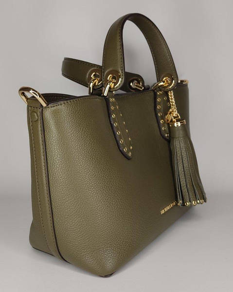 Michael Kors Brooklyn Small Leather Satchel Olive 30H7GBNT1L