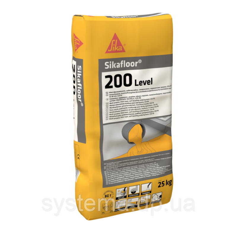 Sikafloor-200 Level — Самовирівнювальна мінеральна суміш на цементній основі, 25 кг