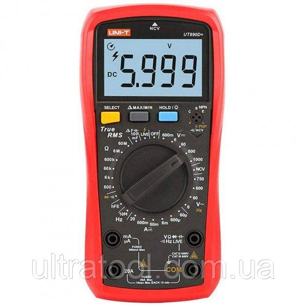 Цифровий мультиметр UNI-T UT-890D+ (2021 NEW) NCV, True RMS, вимірювач ємності