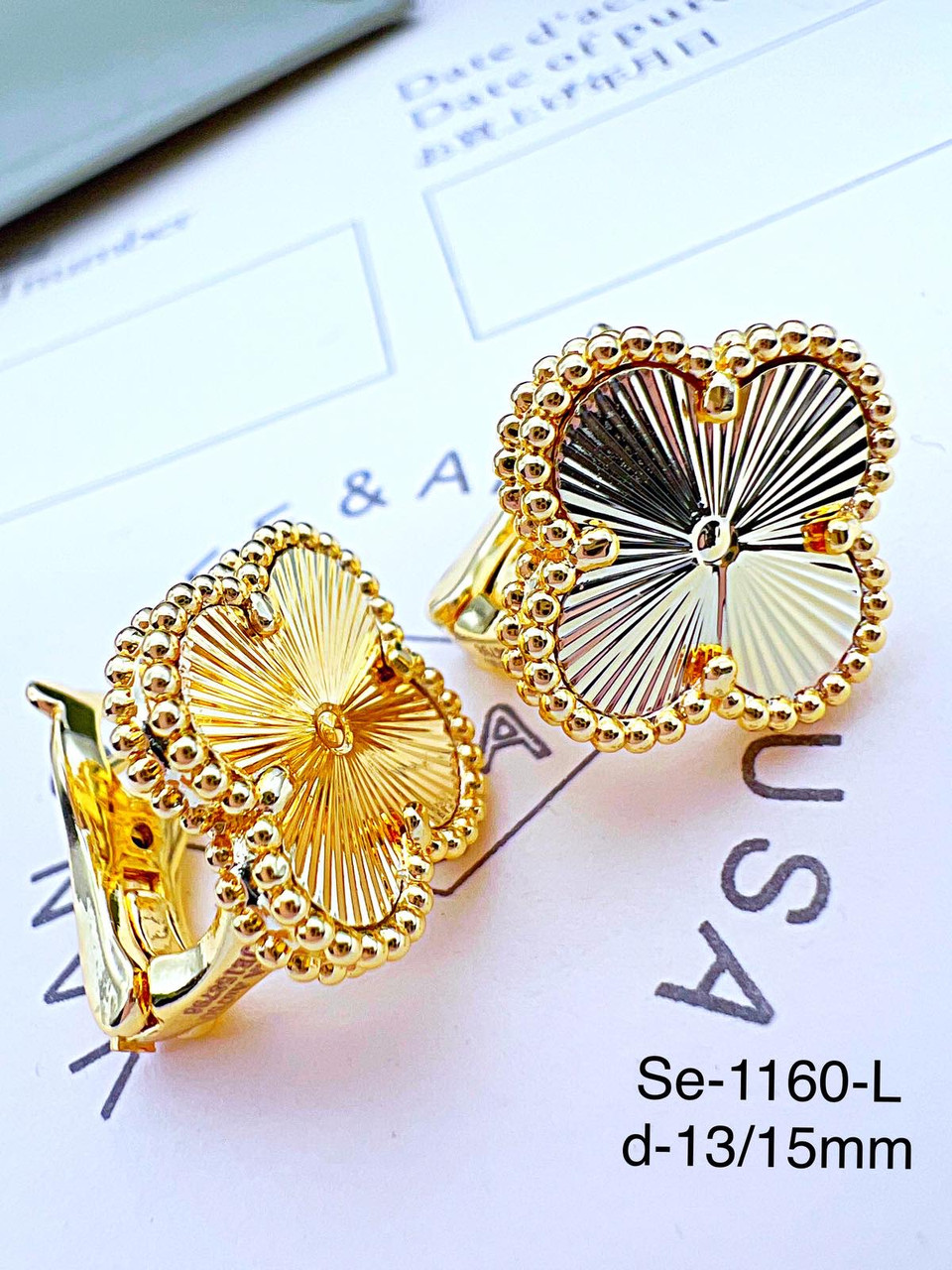 Сережки Stainlees Steel преміум (14-К)
