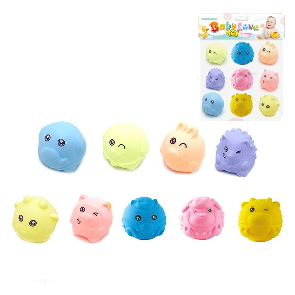Набір іграшок для ванної пищалки Тварини, 9 штук, 916-72