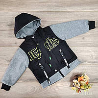 Куртка демисезонная детская для мальчика Jeans 6-9 лет, серого цвета
