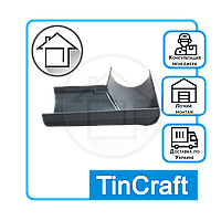 Поворот для водосточного желоба круглого металлический 90° Ø170 мм толщина 0.4 мм - Наружный - Темно-серый