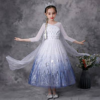 Дитяча карнавальна сукня зі стразами для дівчинки Ельзи фроузен зі шлейфом GH на зріст 100-150 см біле