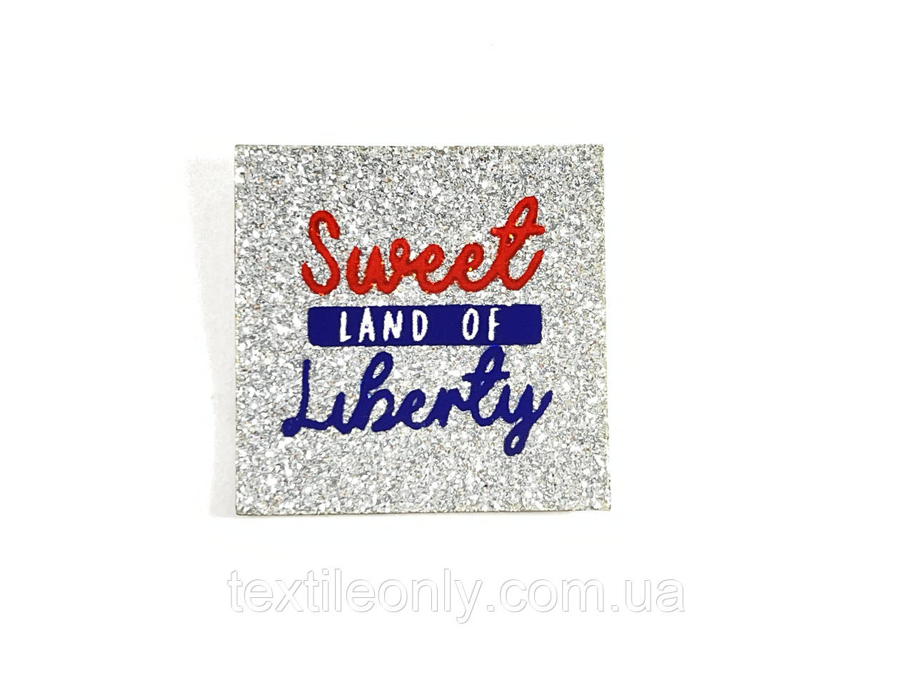 Нашивка Sweet land of liberty з блискітками 33х33 мм