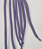 Шнурки круглі поліестер 6мм фіолетовий+білий 1,25м