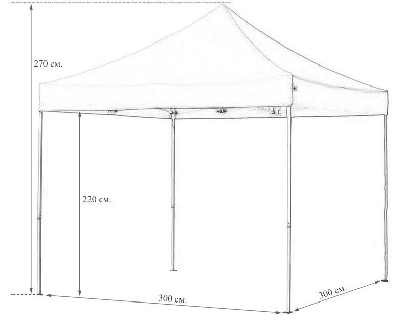 Палатка тент (навес) туристический раскладной, пляжный 3х3м FitUp (HYK3-3(Е3-3)) - фото 2 - id-p751146400