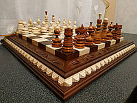 Шахматная доска с резьбой по дереву ручной работы из древесины ясеня премиум качества. Резьба по дереву