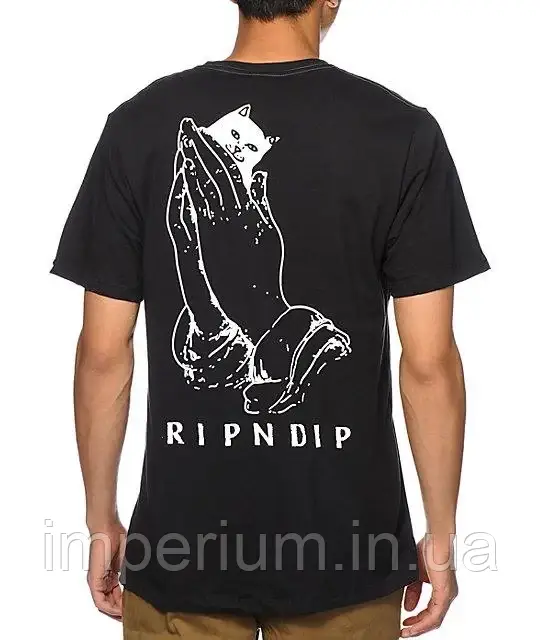 Стильна футболка з логотипом ripndip кіт