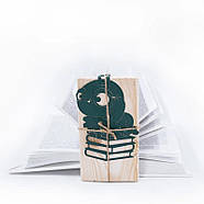 Закладка для книжок "Книжковий черв'як" (зелений), фото 3