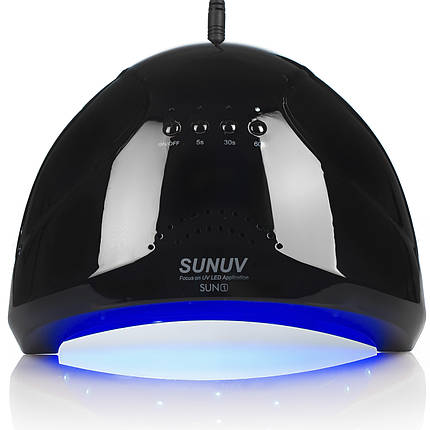 Ультрафіолетова LED лампа з кварцовими діодами SUNUV SUN 1 48 Вт для сушіння гель-лаку, гелю (black), фото 1