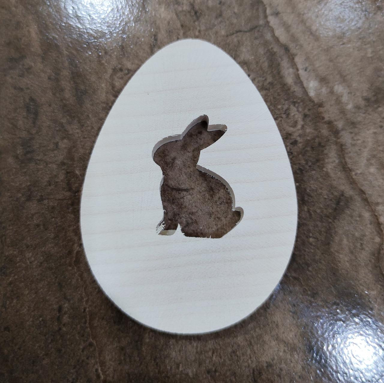 Великодній дерев'яний магніт "Яйце з зайцем" 8*6 см.| заготівля для декупажу| під декорування |для розпису