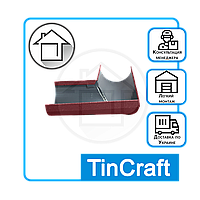 Поворот для водосточного желоба круглого металлический 90° Ø125 мм толщина 0.5 мм - Наружный - Красный