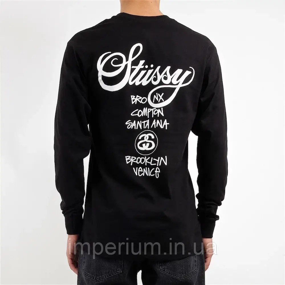 Трикотажний світшот | кофта stussy new york los angeles tokyo