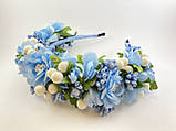 Вінок на голову з блакитних квітів, фото 2