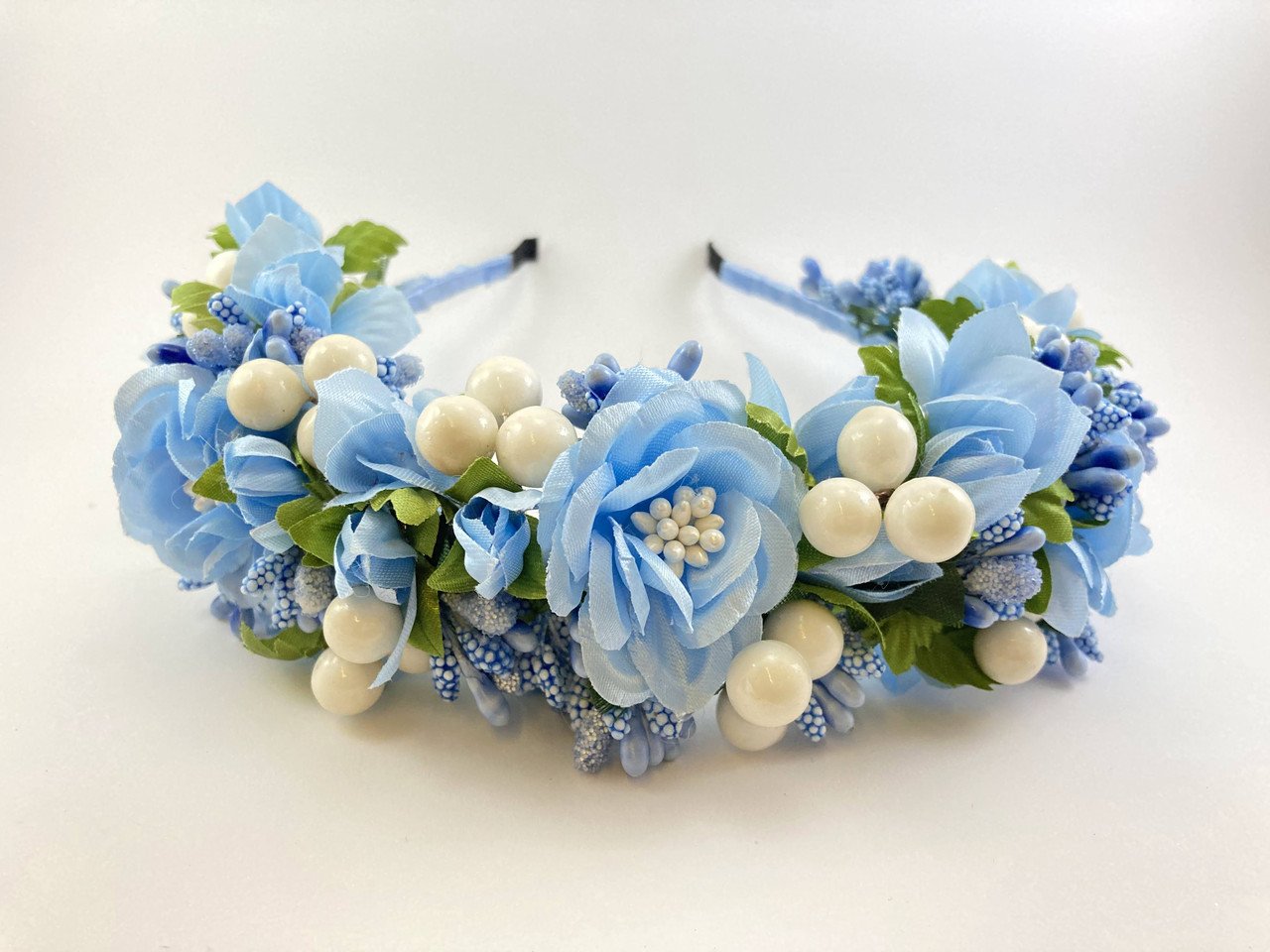 Вінок на голову з блакитних квітів, фото 1
