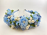 Вінок на голову з блакитних квітів, фото 3