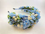 Вінок на голову з блакитних квітів, фото 4